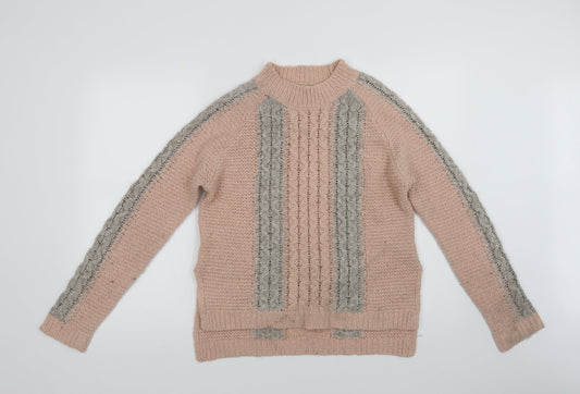 Womens UK Size S Papaya Pink Pullover Jumper