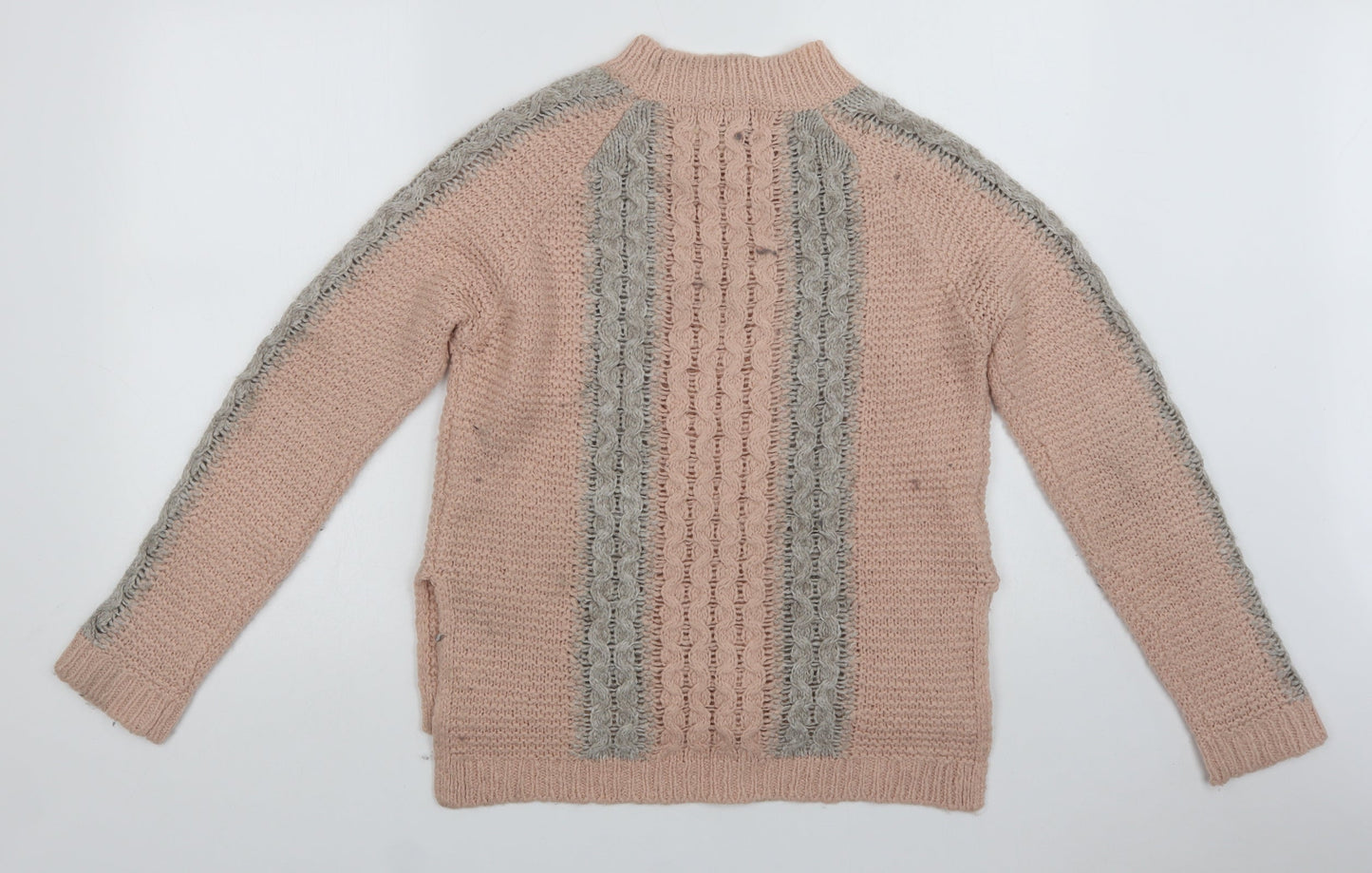 Womens UK Size S Papaya Pink Pullover Jumper
