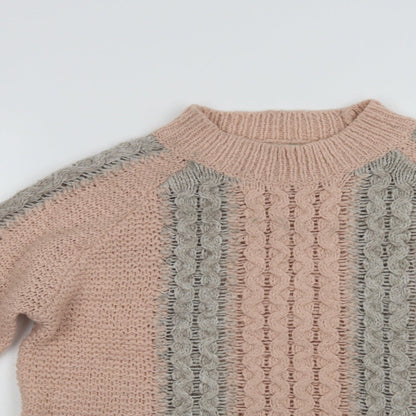 Womens UK Size S Papaya Pink Pullover Jumper