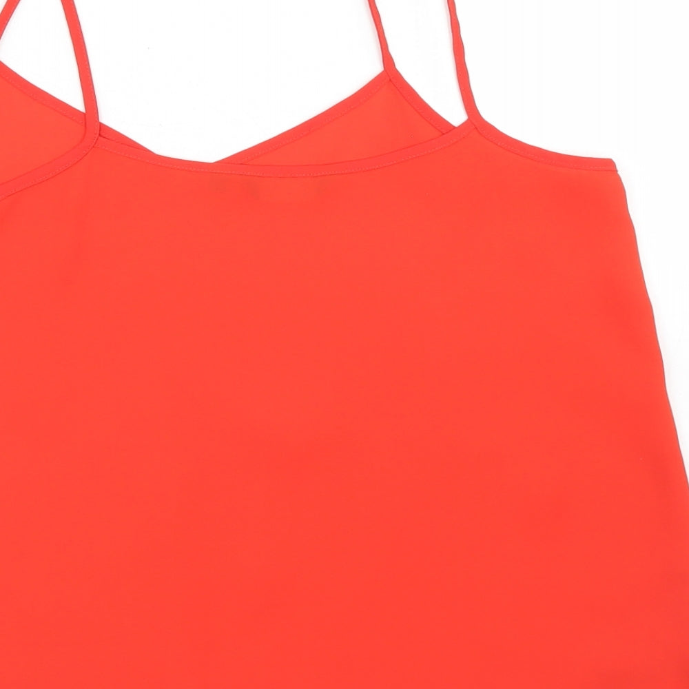 Womens UK Size 8 New Look Red Camisole Blouse