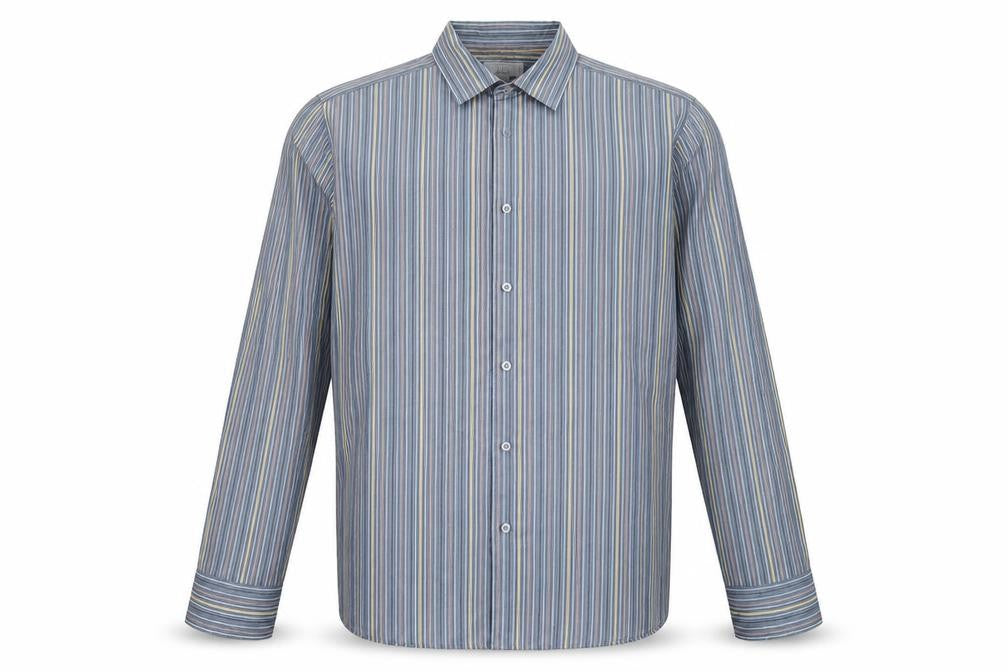 Mens UK Size L Marks and Spencer Blue  Button-Up Long Sleeve Casual Shirt