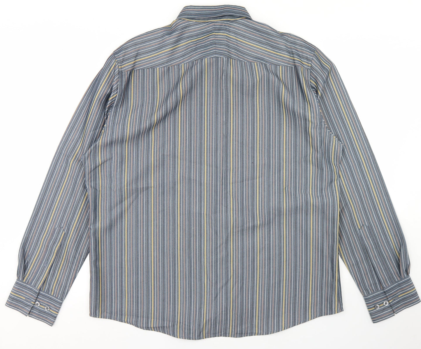 Mens UK Size L Marks and Spencer Blue  Button-Up Long Sleeve Casual Shirt