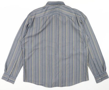 Mens UK Size L Marks and Spencer Blue  Button-Up Long Sleeve Casual Shirt