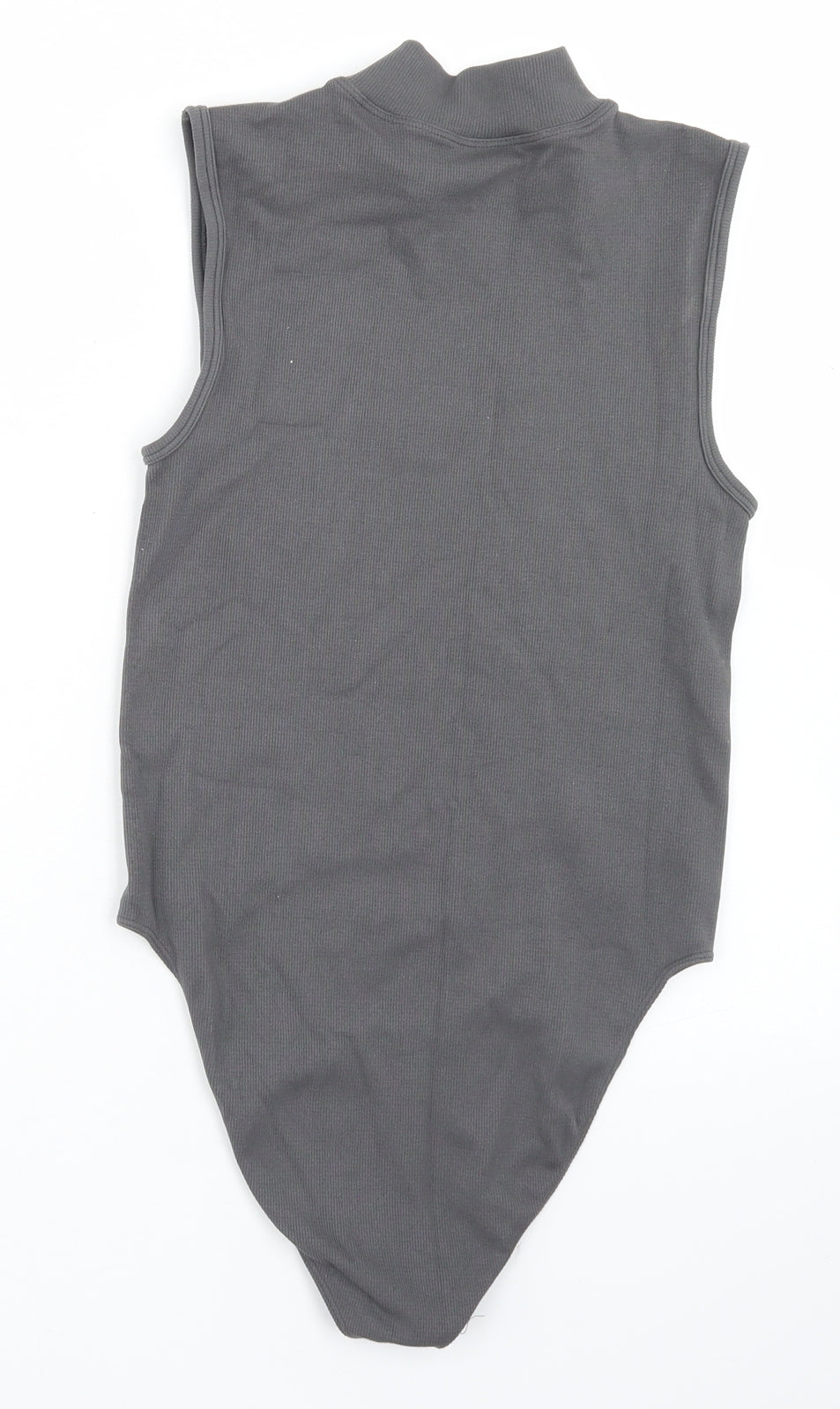 Primark Womens Grey  Nylon Bodysuit One-Piece Size S  Snap