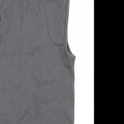 Primark Womens Grey  Nylon Bodysuit One-Piece Size S  Snap