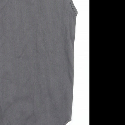 Primark Womens Grey  Nylon Bodysuit One-Piece Size S  Snap
