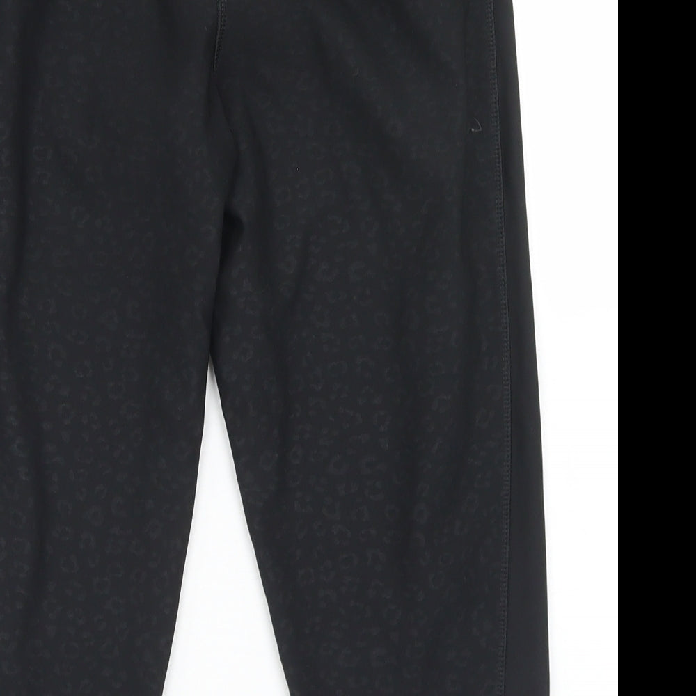 Crivit Womens Black Animal Print Polyester Compression Shorts Size M L16 in Regular
