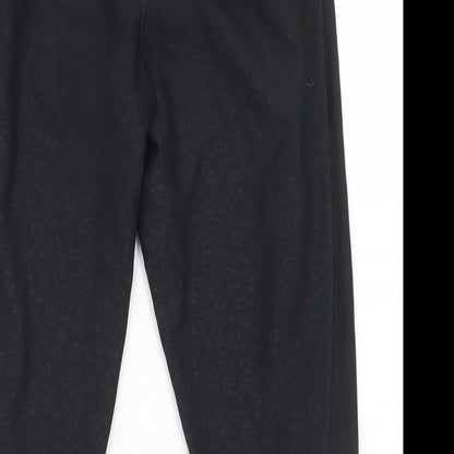 Crivit Womens Black Animal Print Polyester Compression Shorts Size M L16 in Regular