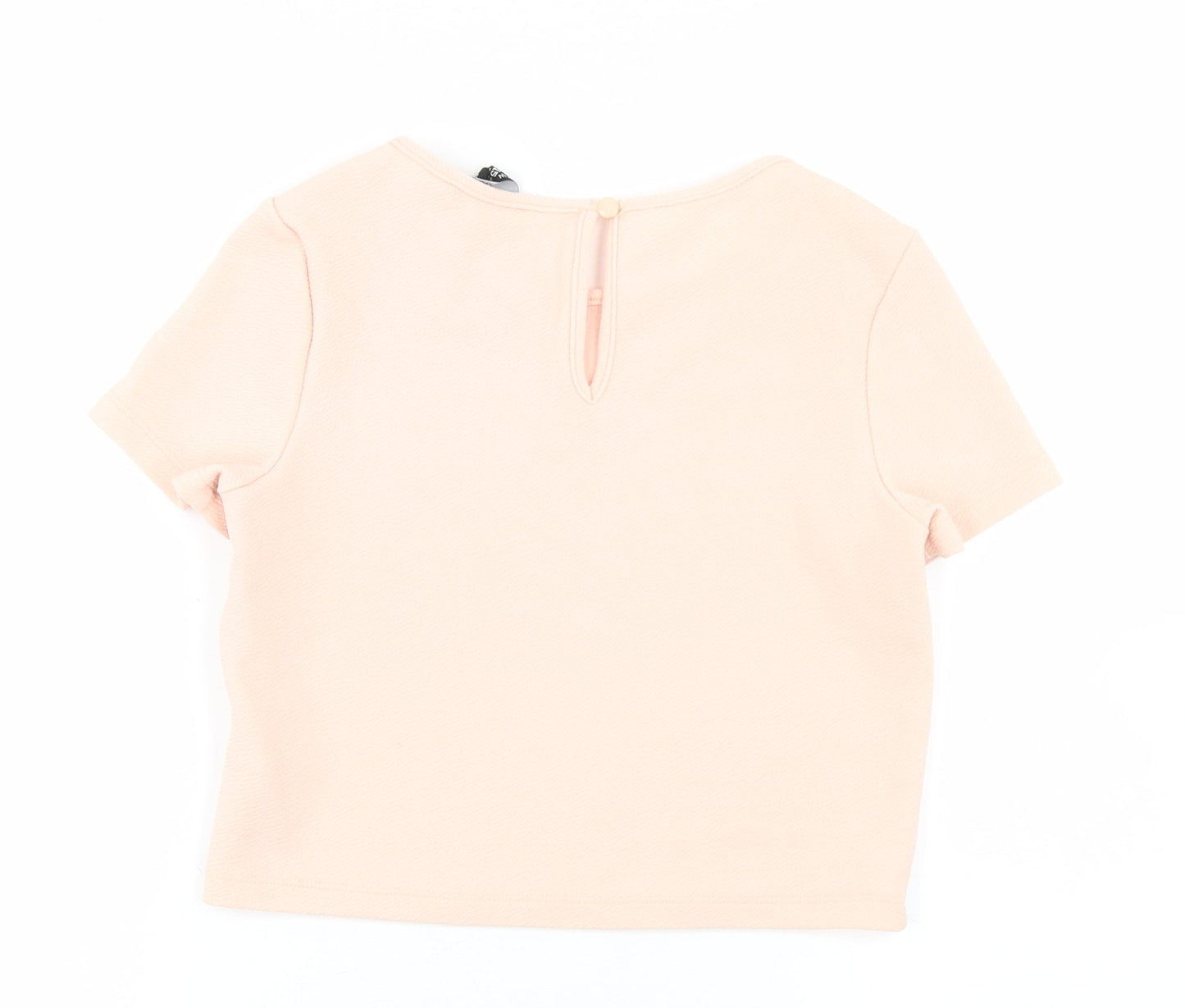 915 Generation Girls Pink  Polyester Cropped Blouse Size 11 Years Round Neck Button