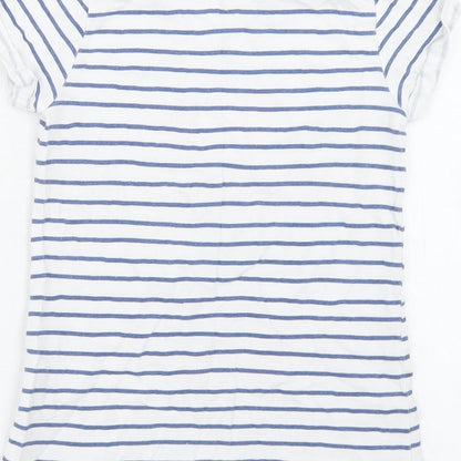 Cool Club Girls Blue Striped Cotton Basic T-Shirt Size 5 Years Crew Neck  - Sunglasses