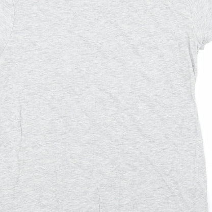 Primark Girls Grey  Cotton Basic T-Shirt Size 2XS Crew Neck  - Slogan