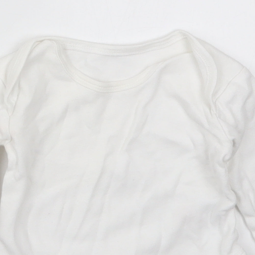 Dunnes Baby White  Cotton Babygrow One-Piece Size 3-6 Months  Button