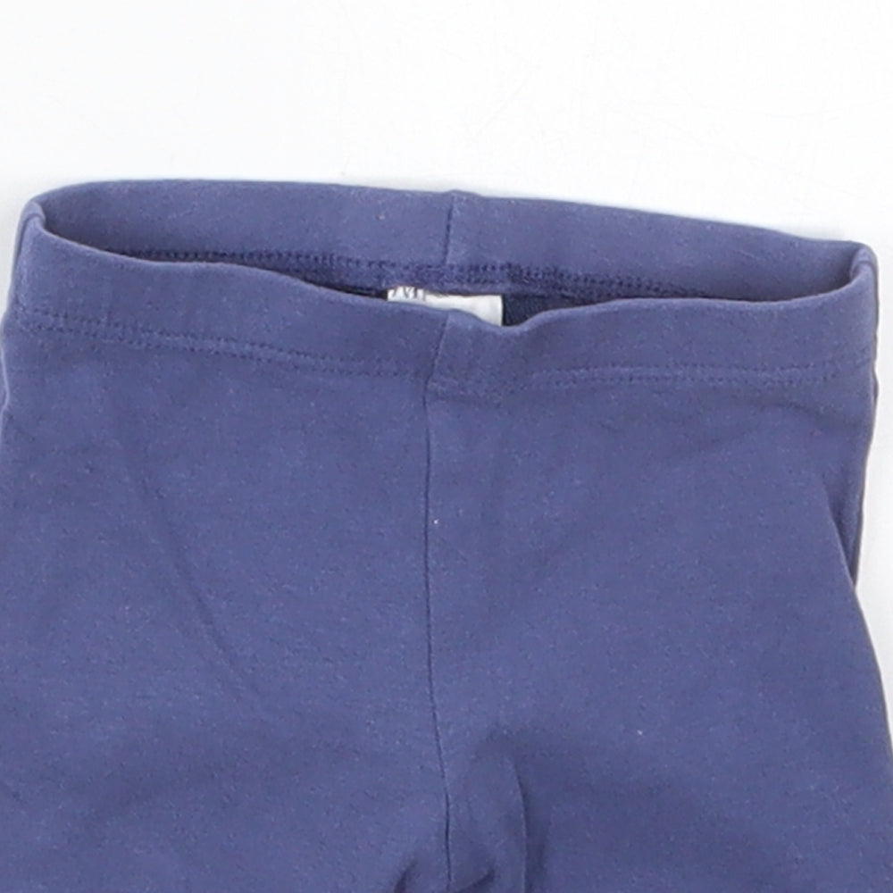 NEXT Girls Blue  Cotton Cropped Leggings Size 3-6 Months