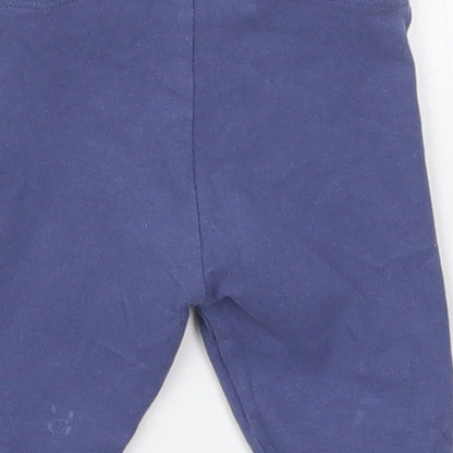 NEXT Girls Blue  Cotton Cropped Leggings Size 3-6 Months