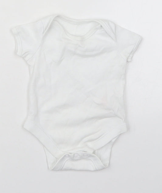 F&F Baby White  Cotton Babygrow One-Piece Size 3-6 Months  Button