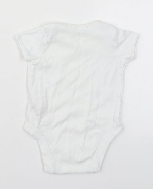 F&F Baby White  Cotton Babygrow One-Piece Size 3-6 Months  Button