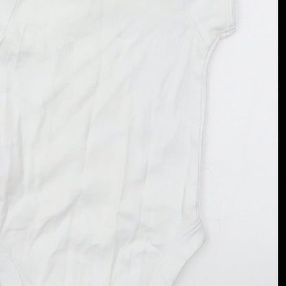 F&F Baby White  Cotton Babygrow One-Piece Size 3-6 Months  Button
