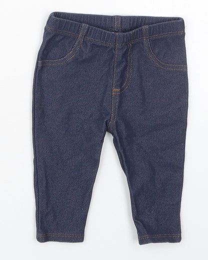 NEXT Girls Blue  Cotton Capri Jeans Size 3-6 Months