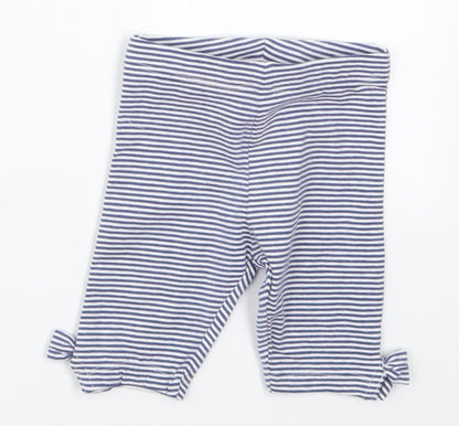 NEXT Girls Blue Striped Cotton Capri Leggings Size 3-6 Months