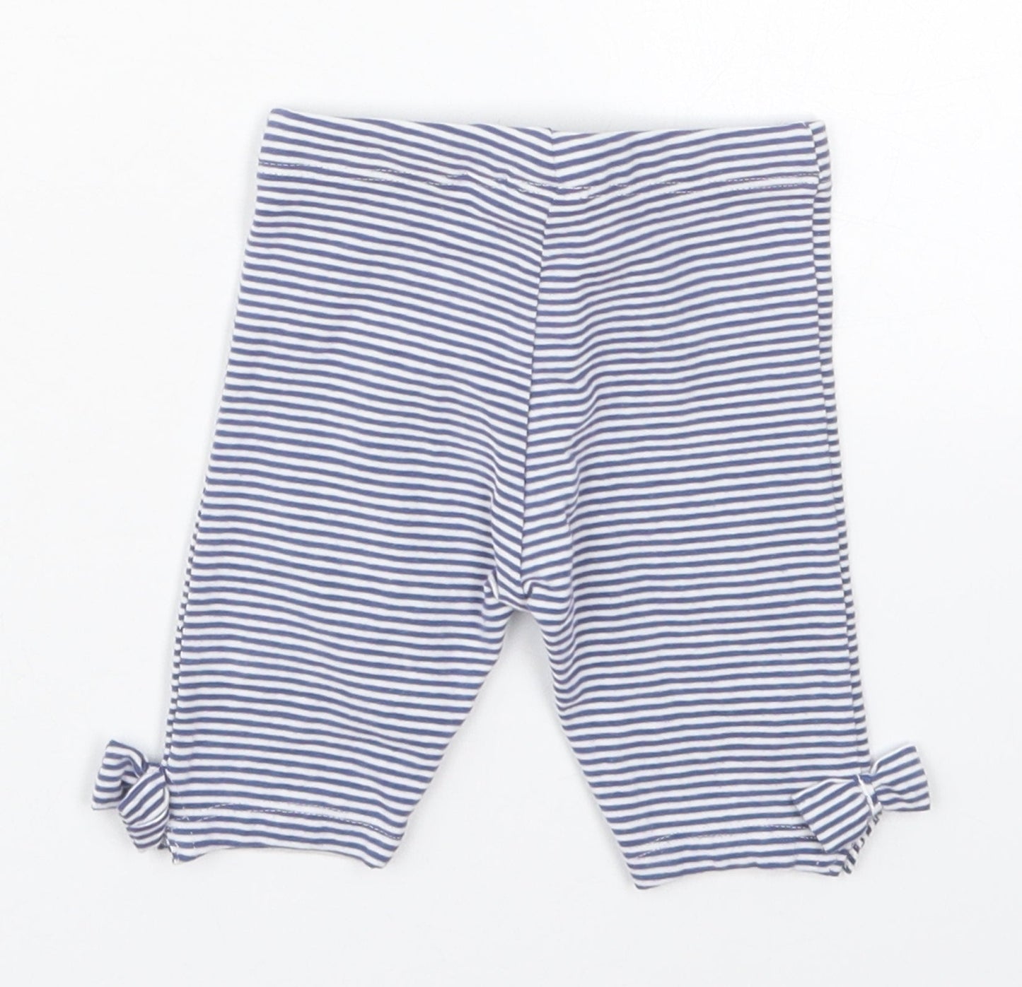 NEXT Girls Blue Striped Cotton Capri Leggings Size 3-6 Months