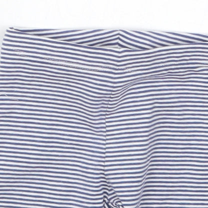 NEXT Girls Blue Striped Cotton Capri Leggings Size 3-6 Months