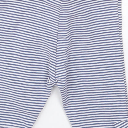 NEXT Girls Blue Striped Cotton Capri Leggings Size 3-6 Months