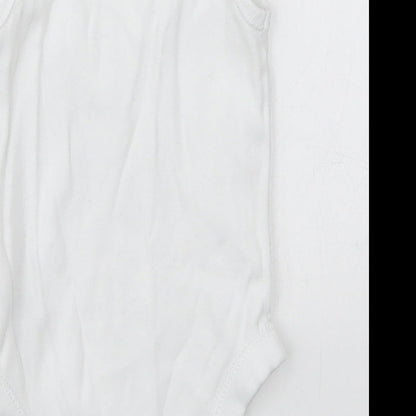 F&F Baby White  Cotton Babygrow One-Piece Size 3-6 Months  Button