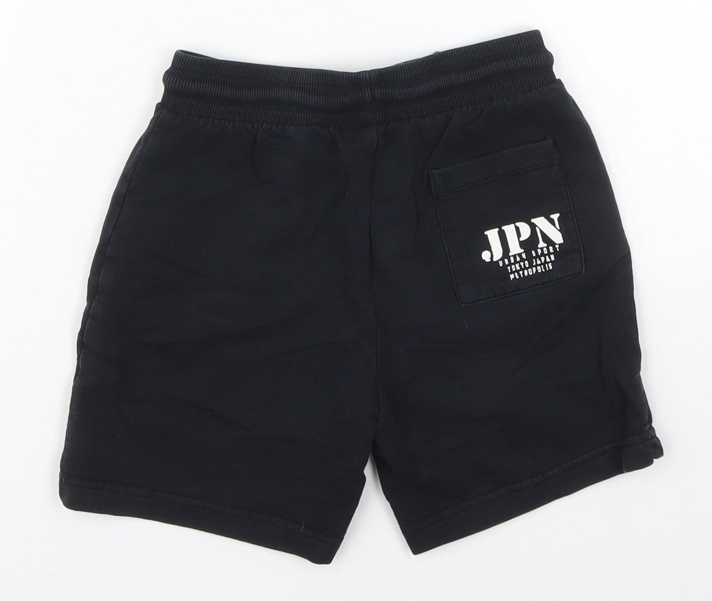 Matalan Boys Black  Cotton Sweat Shorts Size 6 Years  Regular Drawstring - Urban Sport