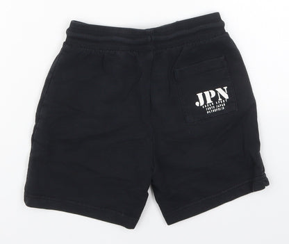 Matalan Boys Black  Cotton Sweat Shorts Size 6 Years  Regular Drawstring - Urban Sport