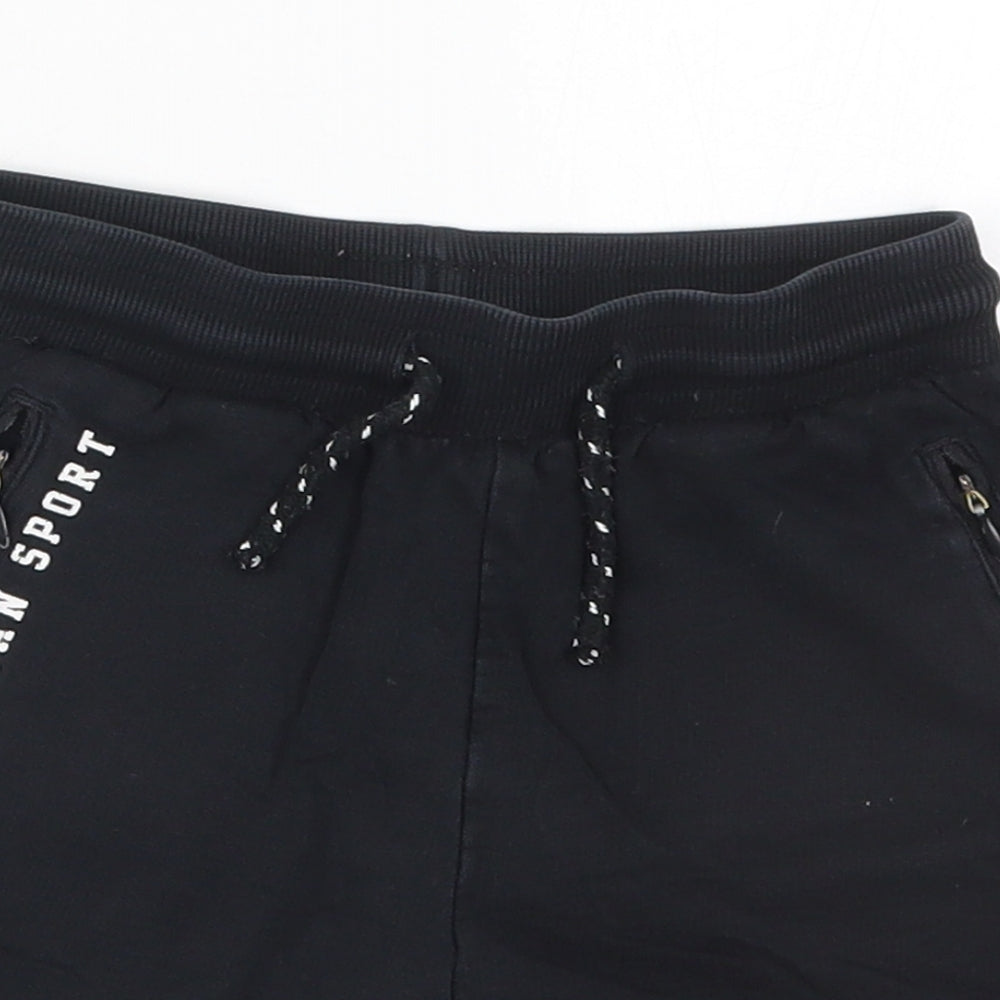 Matalan Boys Black  Cotton Sweat Shorts Size 6 Years  Regular Drawstring - Urban Sport