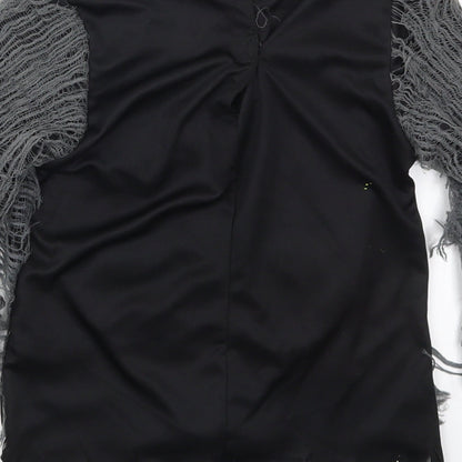 George Boys Black  Polyester Basic T-Shirt Size 3-4 Years Round Neck Pullover - Zombie Fancy Dress