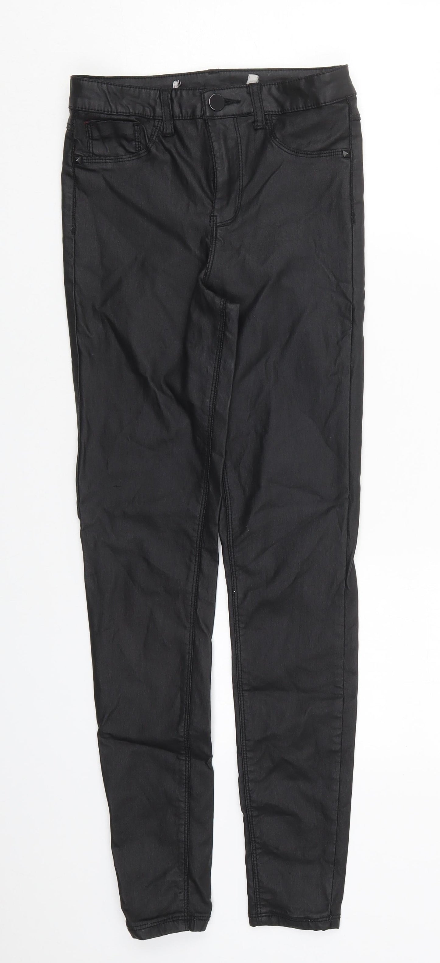 Denim Co Womens Black  Viscose Trousers  Size 8 L28 in Regular Button