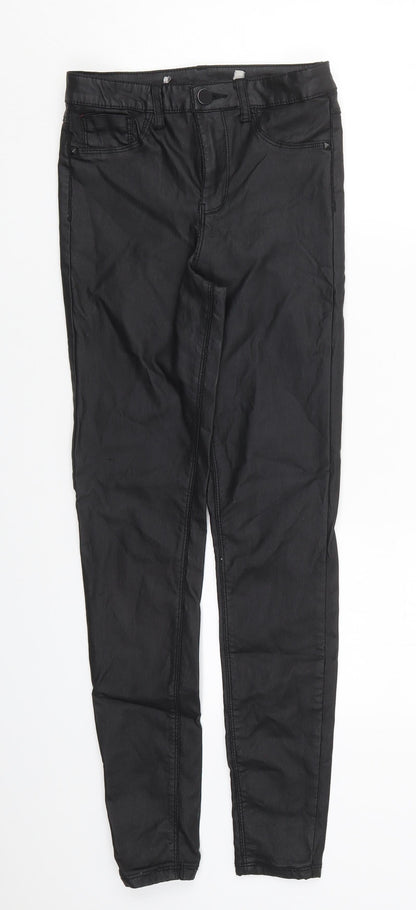 Denim Co Womens Black  Viscose Trousers  Size 8 L28 in Regular Button