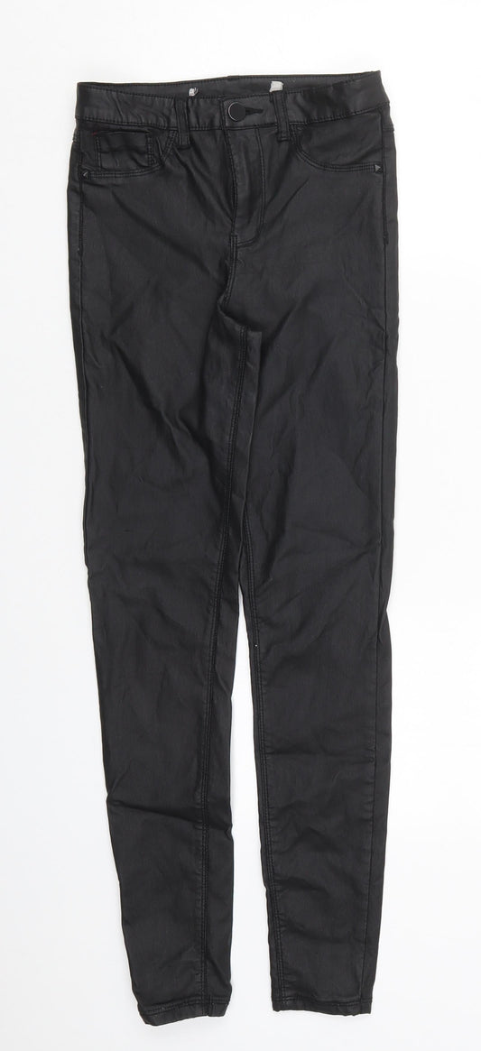 Denim Co Womens Black  Viscose Trousers  Size 8 L28 in Regular Button