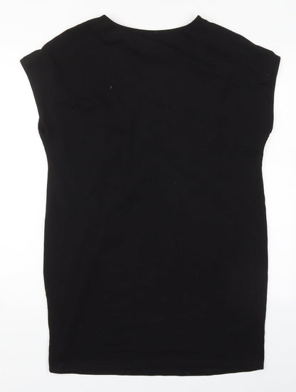SheIn Womens Black  Cotton T-Shirt Dress  Size S  V-Neck Pullover