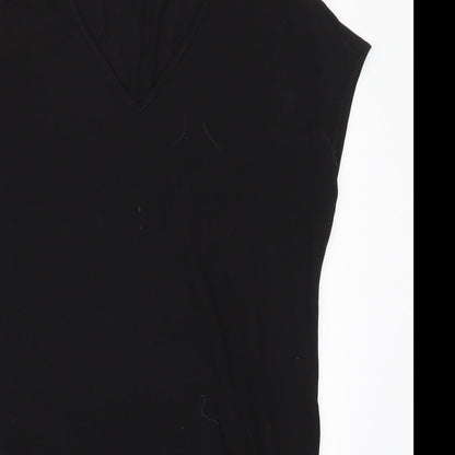 SheIn Womens Black  Cotton T-Shirt Dress  Size S  V-Neck Pullover