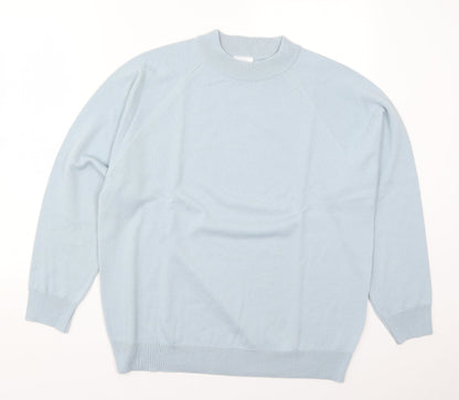 Classics Womens Blue Round Neck  Acrylic Pullover Jumper Size 16