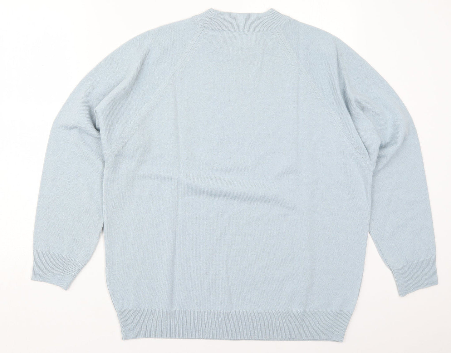 Classics Womens Blue Round Neck  Acrylic Pullover Jumper Size 16