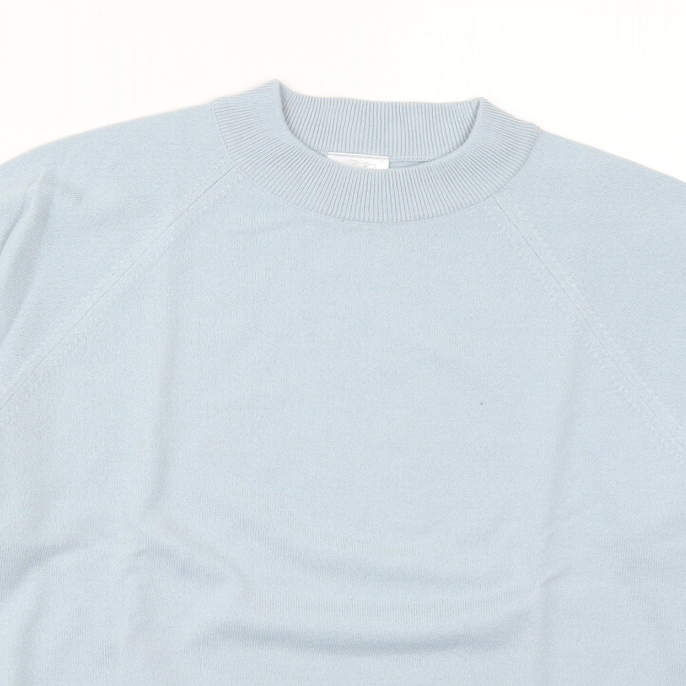 Classics Womens Blue Round Neck  Acrylic Pullover Jumper Size 16