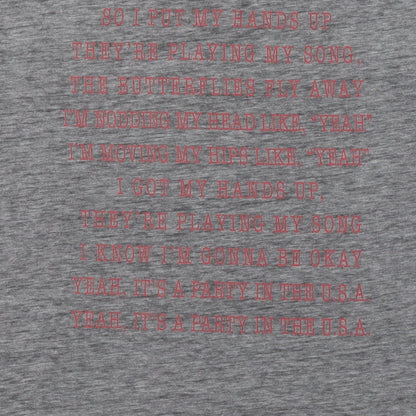 Lyric Culture Womens Grey  Cotton Basic T-Shirt Size L Round Neck - Party in the USA Miley Cyrus