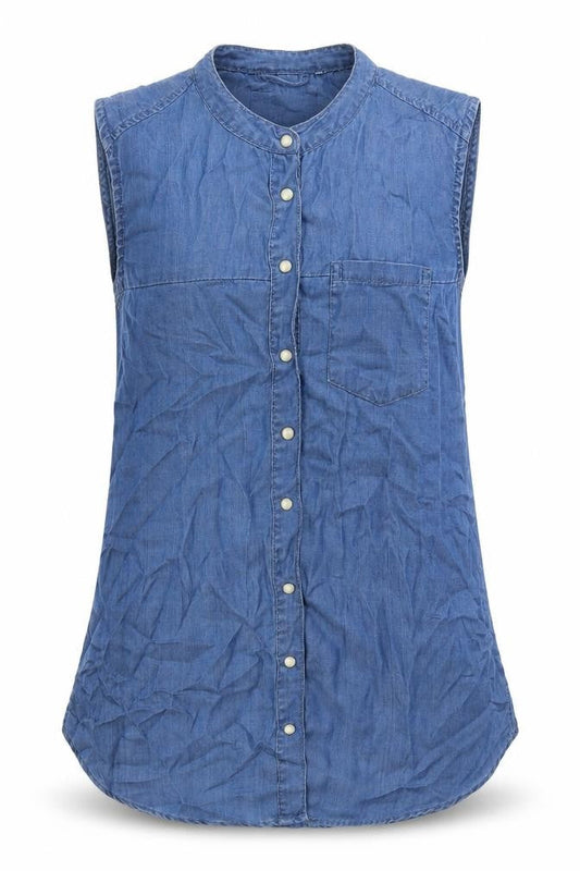 Womens UK Size 10 Denim & Co. Blue Basic Tank