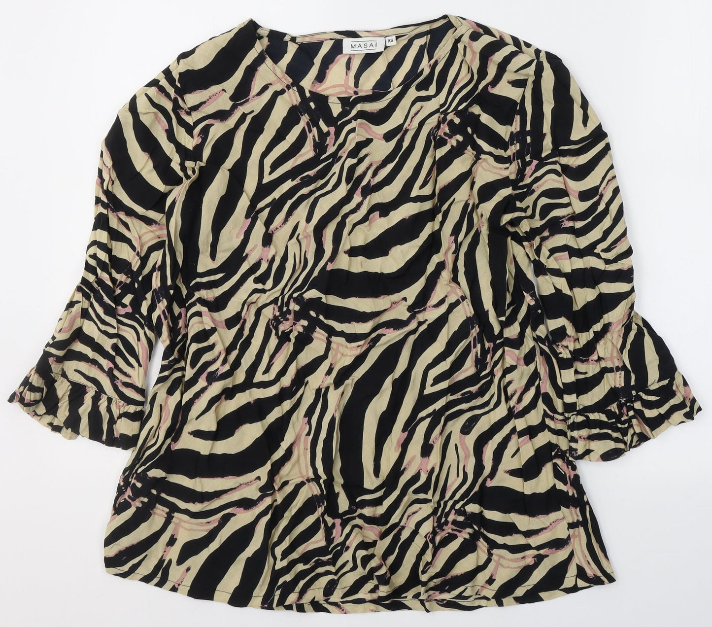 Womens UK Size XS Masai Beige Basic Blouse