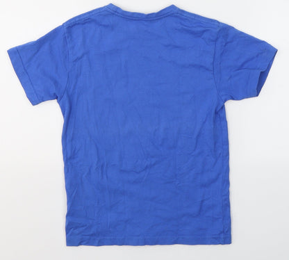 JHK Boys Blue  Cotton Basic T-Shirt Size 5-6 Years Round Neck