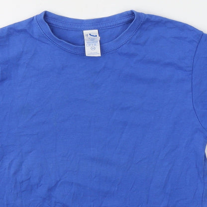 JHK Boys Blue  Cotton Basic T-Shirt Size 5-6 Years Round Neck
