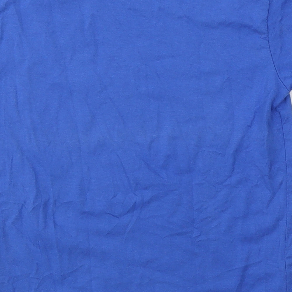 JHK Boys Blue  Cotton Basic T-Shirt Size 5-6 Years Round Neck