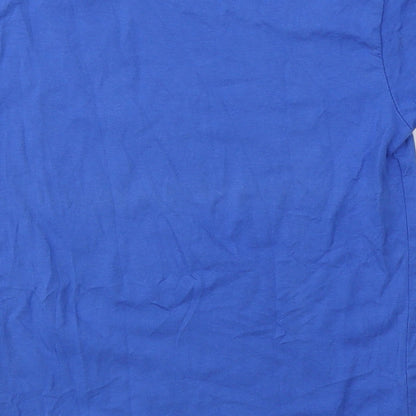JHK Boys Blue  Cotton Basic T-Shirt Size 5-6 Years Round Neck