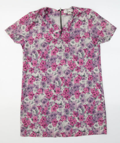 Sans Souci Womens Multicoloured Floral Polyester Tunic Blouse Size S V-Neck - Flowers