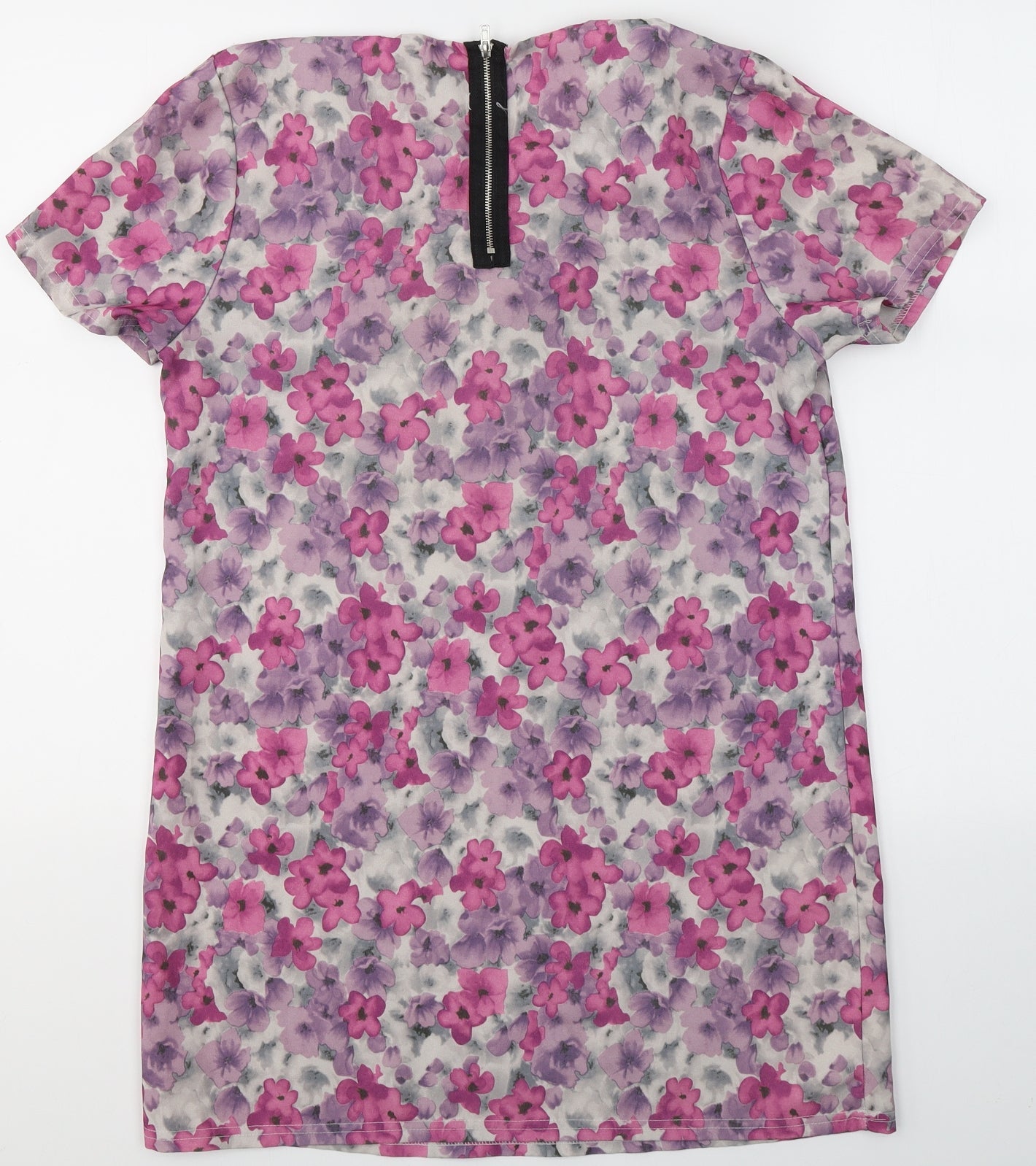 Sans Souci Womens Multicoloured Floral Polyester Tunic Blouse Size S V-Neck - Flowers