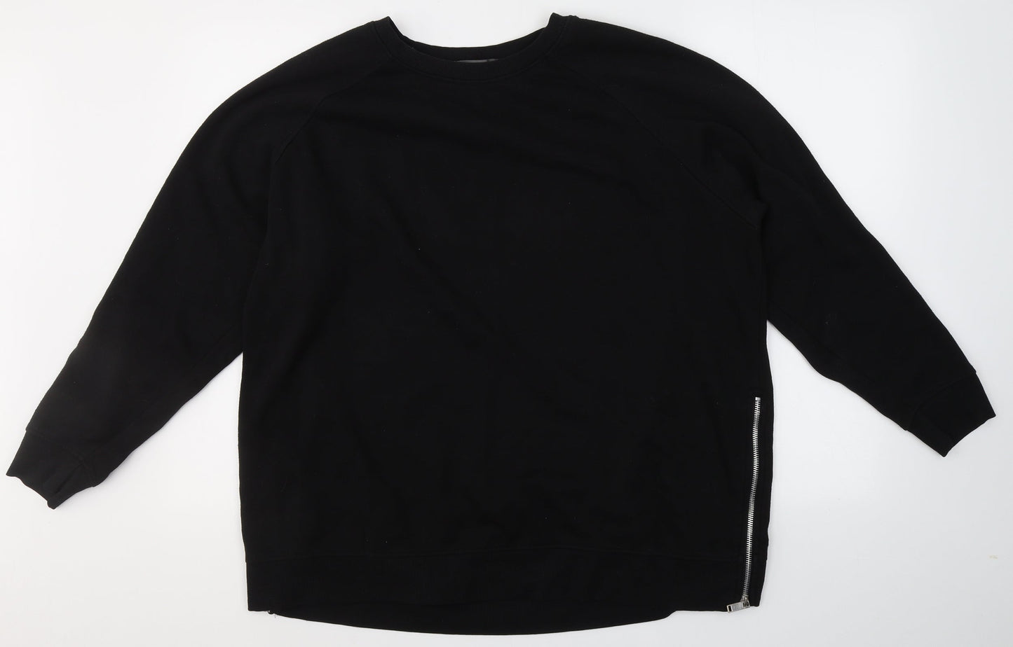 Primark Womens Black Round Neck  Polyester Pullover Jumper Size L