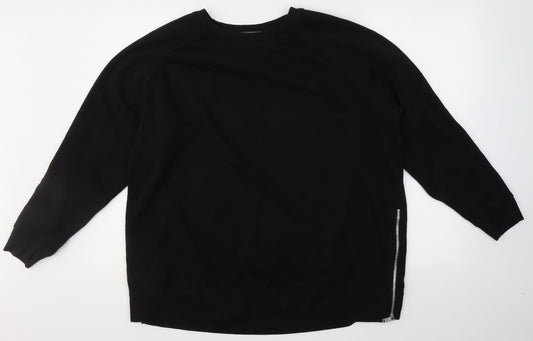 Primark Womens Black Round Neck  Polyester Pullover Jumper Size L